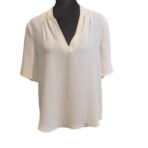 Joie Soft Romantic Silky short sleeve cream blouse Croquette